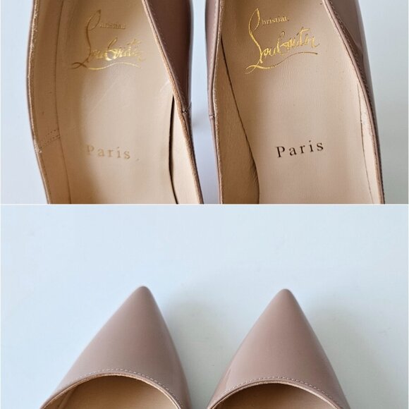 Christian Louboutin So Kate 120 Nude Patent Pumps - Picture 9 of 14